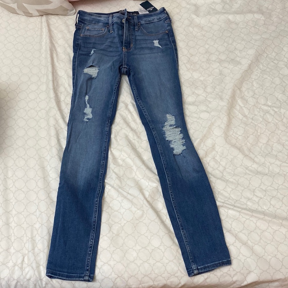 Hollister, Midrise Super Skinny Ripped Jeans